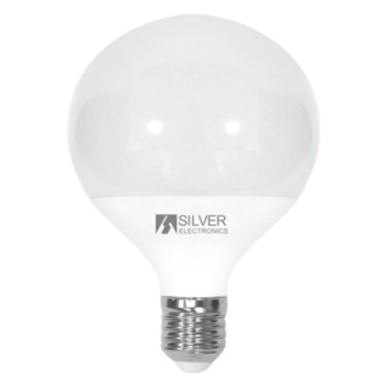 silver bombilla led decorativa silver electronics globo 12w 90w    e27    3000k    1155 lm    luz ca