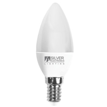 silver bombilla led decorativa silver electronic vela 7w 70w    e14    5000k    620 lm    luz fria