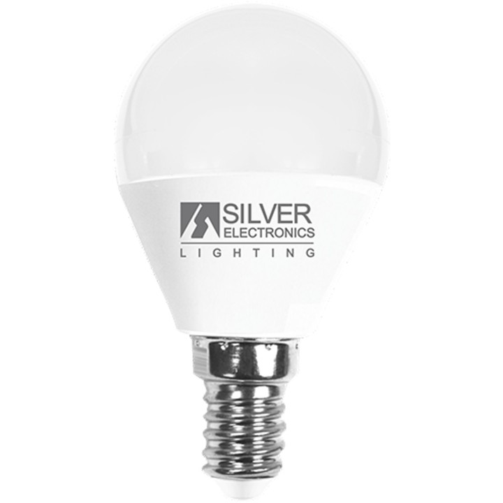silver bombilla led silver electronic esferica decorativa 7w 70w    e14    5000k    620 lm    luz bl