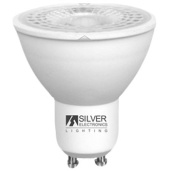 silver bombilla led silver electronic eco dicroica 8w 60w    gu10    3000k    38o    773 lm    luz c