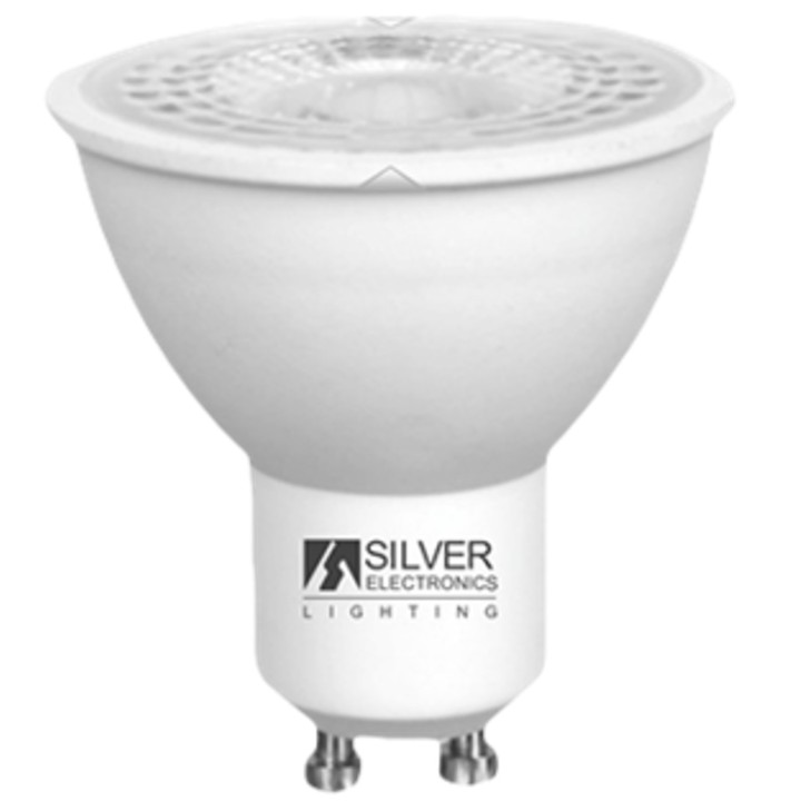 silver bombilla led silver electronic eco dicroica 8w 60w    gu10    6000k    38o    773 lm    luz f