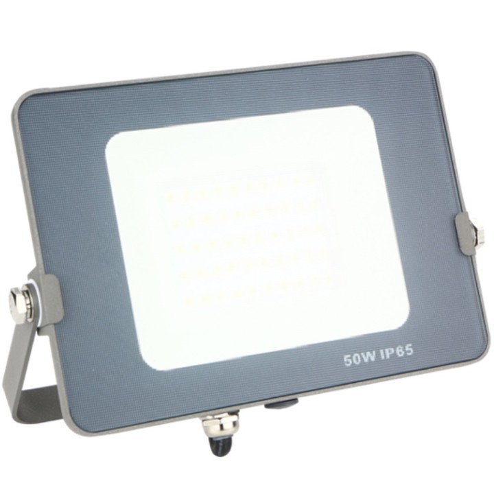 silver foco proyector led ips 65 50w 5700k luz fria 4.000lm gris
