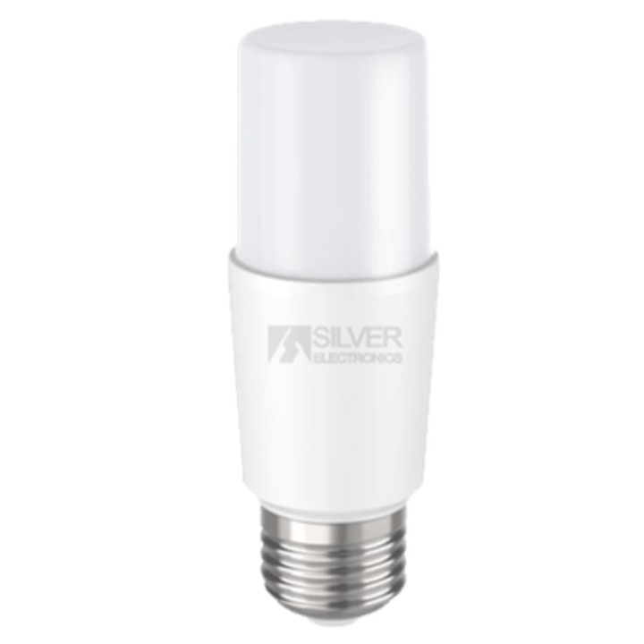silver bombilla led silver electronic eco tubular t37 ip20    720 lm     9w 60w    e27    5000k    a