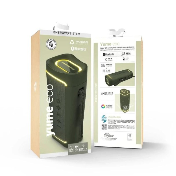 energy sistem yume eco   altavoz bt led rgb