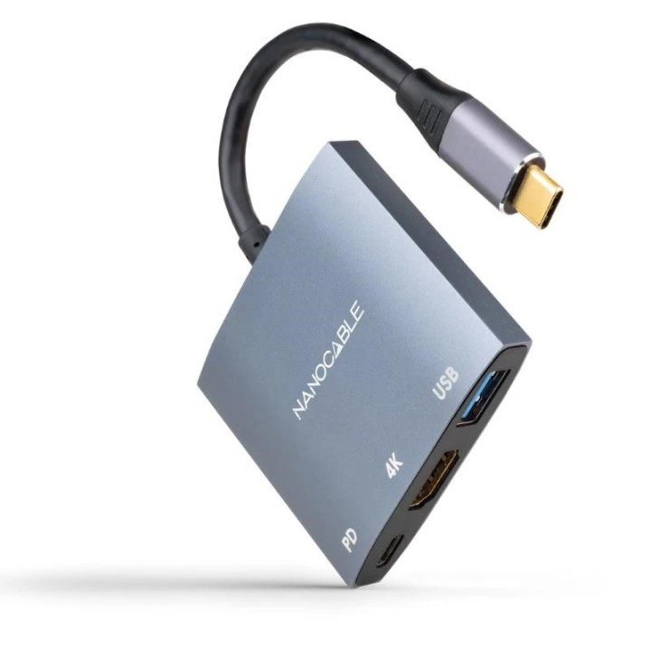 nanocable conversor usb c a hdmi/usb3.0/pd 15 cm