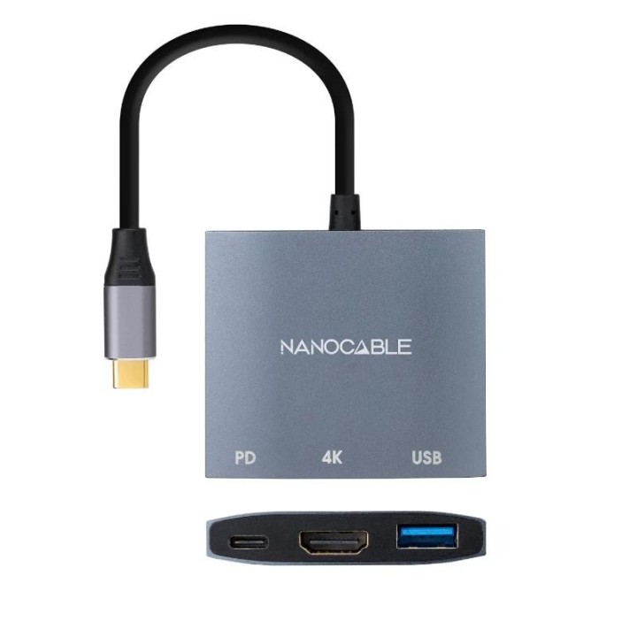 nanocable conversor usb c a hdmi/usb3.0/pd 15 cm