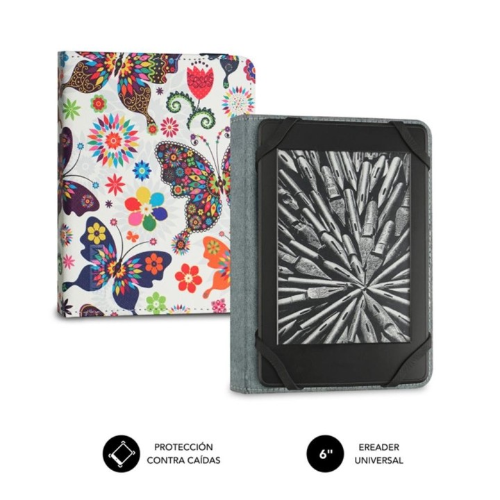 subblim funda subblim clever ebook case 6 pulgadas mariposas