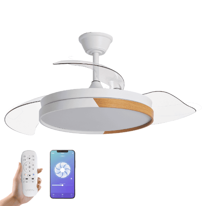 yoevu yoevu   nature white wifi ventilador de techo con luz led motor dc compatible con alexa  3 ton
