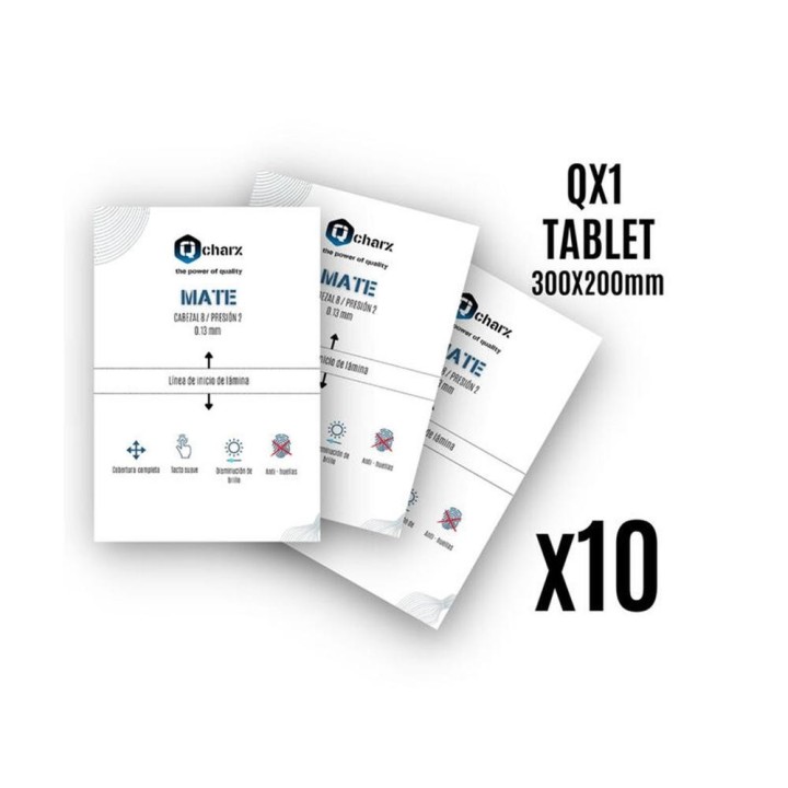 qcharx international laminas de proteccion frontales qcharx tablet mate qx1 10 unidades