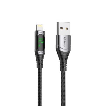qcharx international cable qcharx formentera usb a a lightning 3a   1 m   aleacion aluminio negro ca
