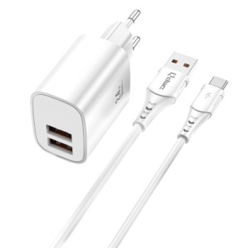 qcharx international kit cargador qcharx apolo 24a 12w + cable usb a tipo c blanco