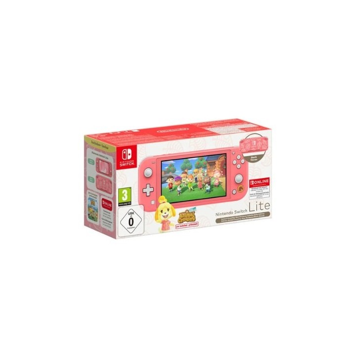 consola nintendo switch lite coral+animal incluye juego animal crossing new horizons