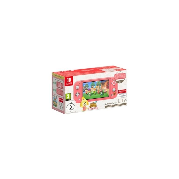 consola nintendo switch lite coral+animal incluye juego animal crossing new horizons