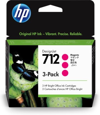 hp hp paquete de 3 cartuchos de tinta designjet 712 magenta de 29 ml