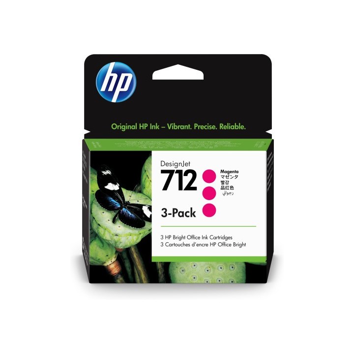 hp hp paquete de 3 cartuchos de tinta designjet 712 magenta de 29 ml