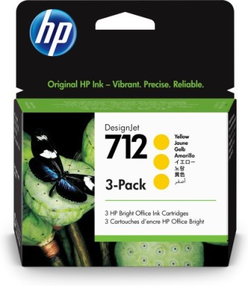 hp hp paquete de 3 cartuchos de tinta designjet 712 amarillo de 29 ml