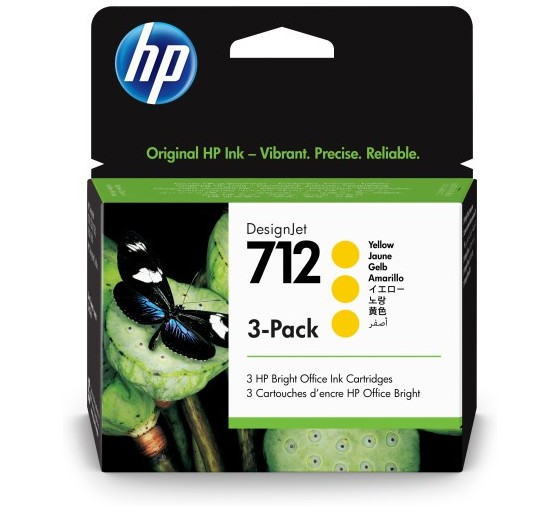 hp hp paquete de 3 cartuchos de tinta designjet 712 amarillo de 29 ml
