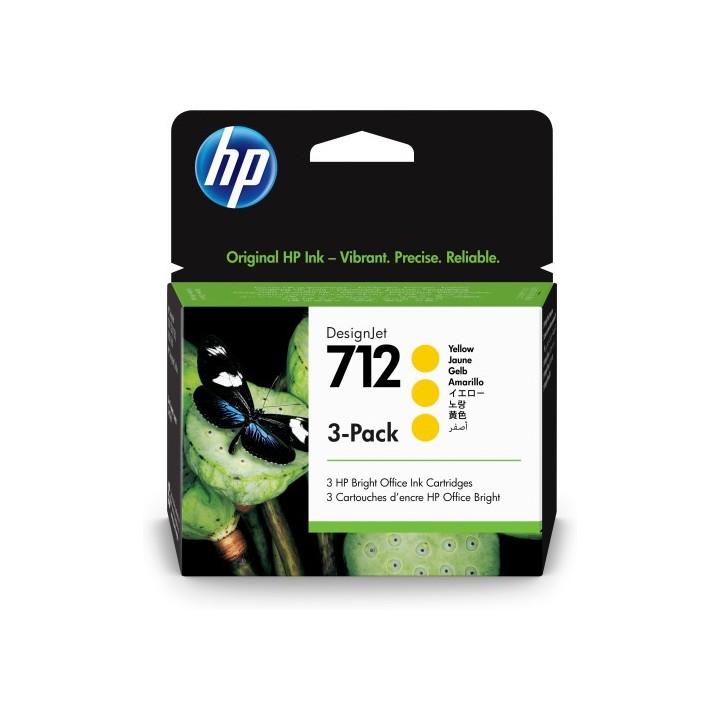 hp hp paquete de 3 cartuchos de tinta designjet 712 amarillo de 29 ml