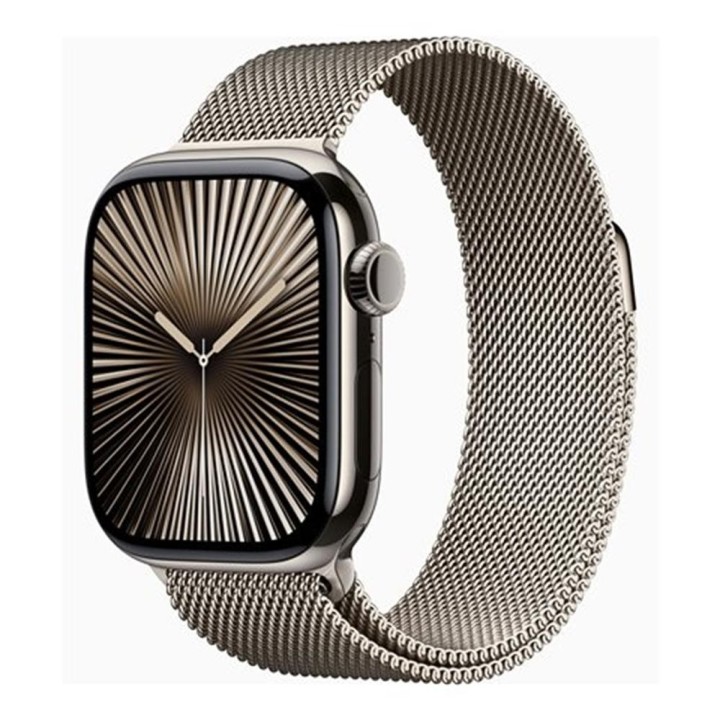 apple smartwatch apple watch series 10 gps + cell 42mm natural titanium milanese loop m   l