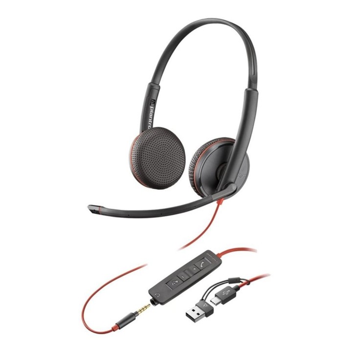 poly auriculares poly blackwire 3225 negro