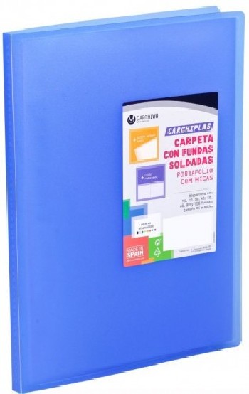 carchivo carpeta carchiplas book a4 polipropileno 30 fundas soldadas azul carchivo 50303050  pack  4