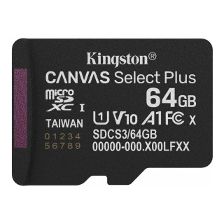 kingston tarjeta memoria micro secure digital sdxc 64gb kingston canvas select plus clase 10 uhs   1