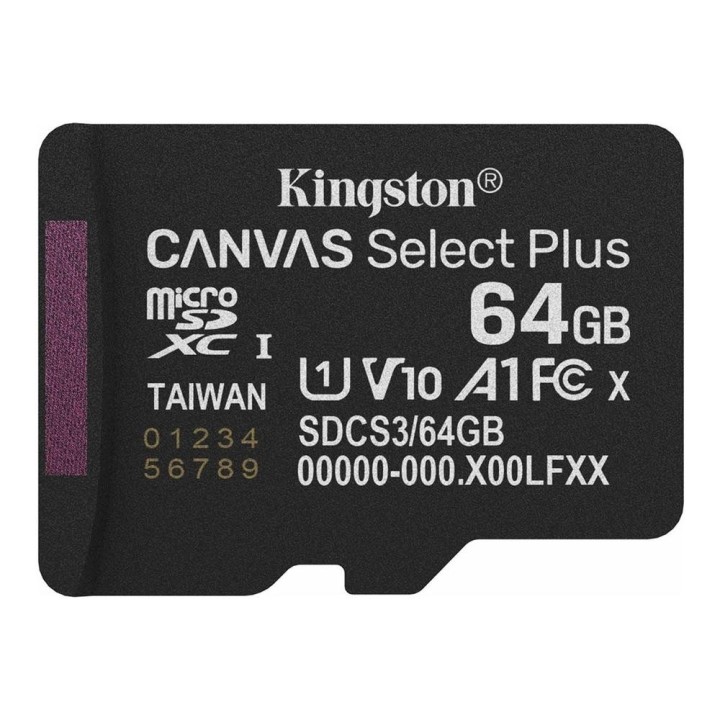 kingston tarjeta memoria micro secure digital sdxc 64gb kingston canvas select plus clase 10 uhs   1