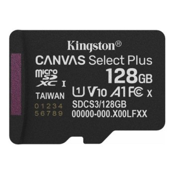 kingston tarjeta memoria micro secure digital sdxc 128gb kingston canvas select plus clase 10 uhs