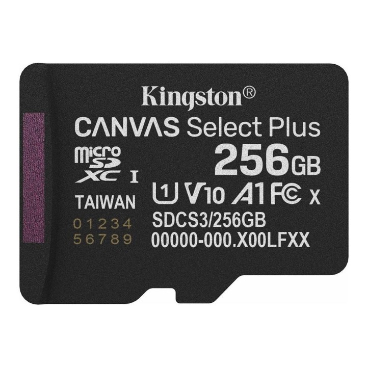 kingston tarjeta memoria micro secure digital sdxc 256gb kingston canvas select plus clase 10 uhs