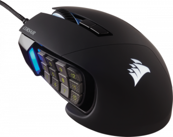 corsair corsair scimitar rgb elite raton mano derecha usb tipo a optico 18000 dpi