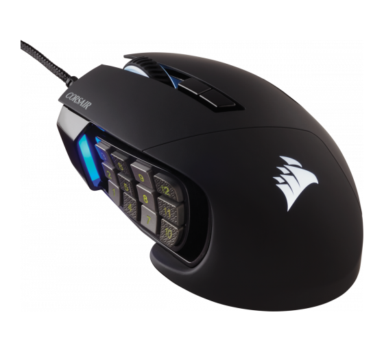 corsair corsair scimitar rgb elite raton mano derecha usb tipo a optico 18000 dpi