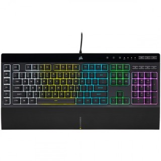 corsair corsair k55 rgb pro teclado usb qwerty espanol negro