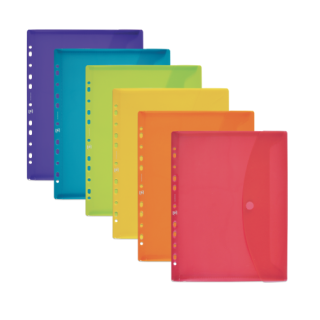 oxford sobre polipropileno a4 multitaladro cierre velcro 6 colores surtidos oxford 400113412  pack