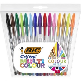 bic bolsa 15 unidades boligrafos multicolor 1,6 mm bic 964899