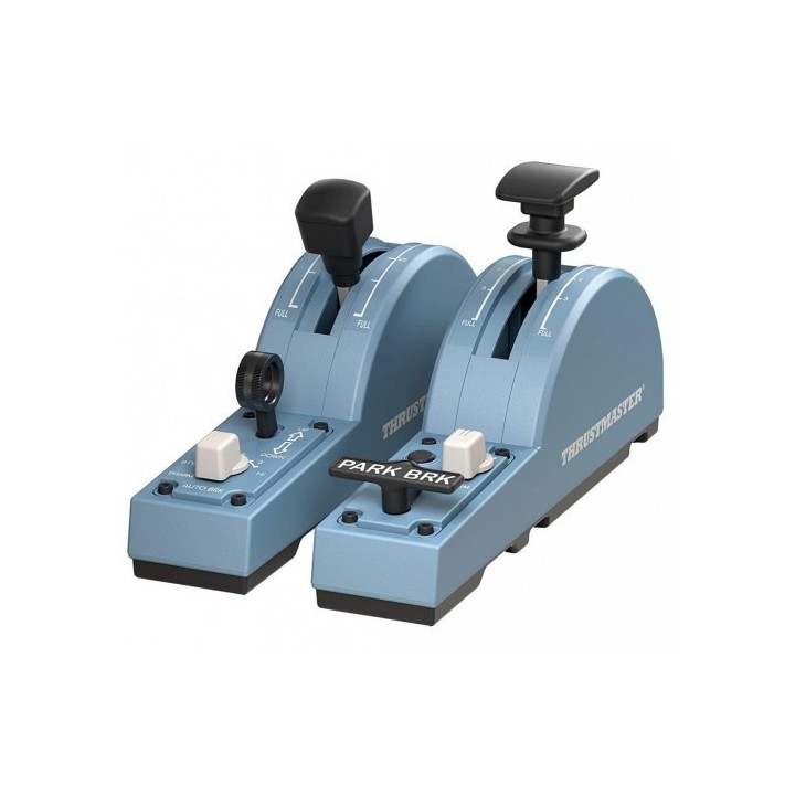 thrustmaster thrustmaster tca quadrant add on airbus edition negro, azul simulador de vuelo pc