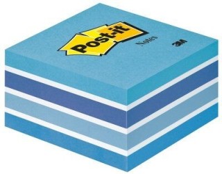 post it cubo 450 hojas notas adhesivas 76x76mm colores surtidos azules 2028 b post it 7100172385