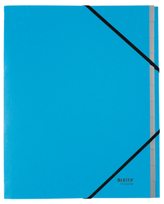 leitz carpeta clasificadora de carton 12 posiciones a4 recycle 100% azul leitz 39150035