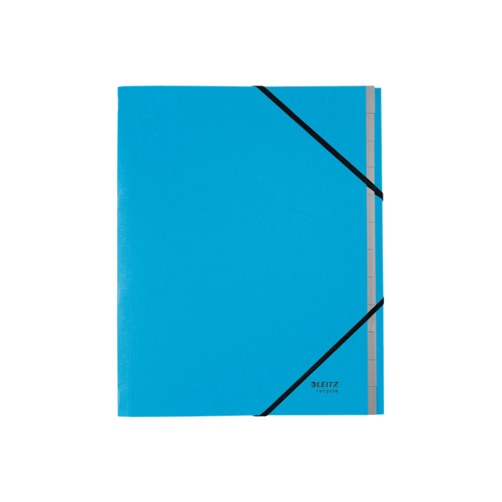 leitz carpeta clasificadora de carton 12 posiciones a4 recycle 100% azul leitz 39150035