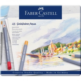 faber castell estuche de metal con 48 lapices de colores acuarelables goldfaber. faber castell 11464