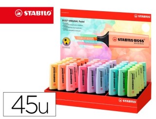 stabilo expositor marcadores fluorescentes pastel 45 unidades surtidas stabilo 70/45 4