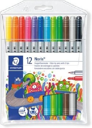 staedtler estuche carton con 12 rotuladores doble punta colores neon staedtler 3200 c12
