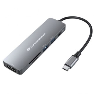 conceptronic adaptador usb   c 6en1 conceptronic donn11    hdmi usb 3.0   lector sd