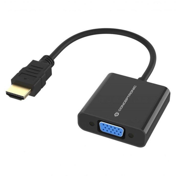 conceptronic adaptador hdmi a vga conceptronic 0.25m    macho   hembra    negro