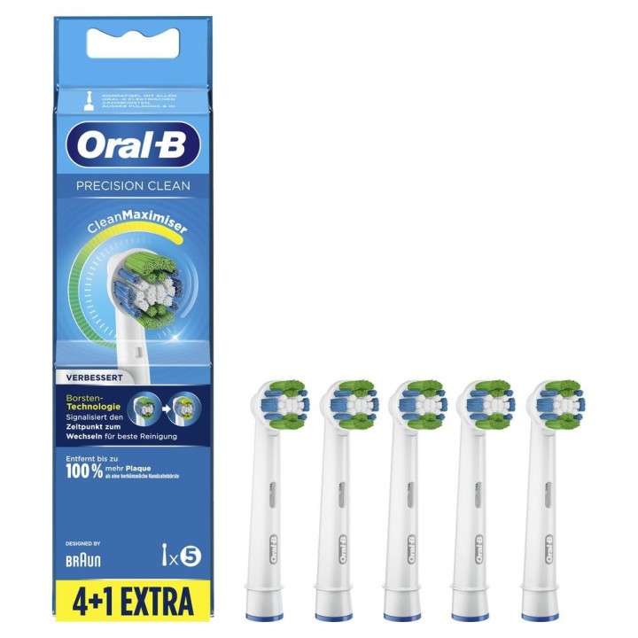braun pack de 4 cabezales + 1 recambios braun oral   b