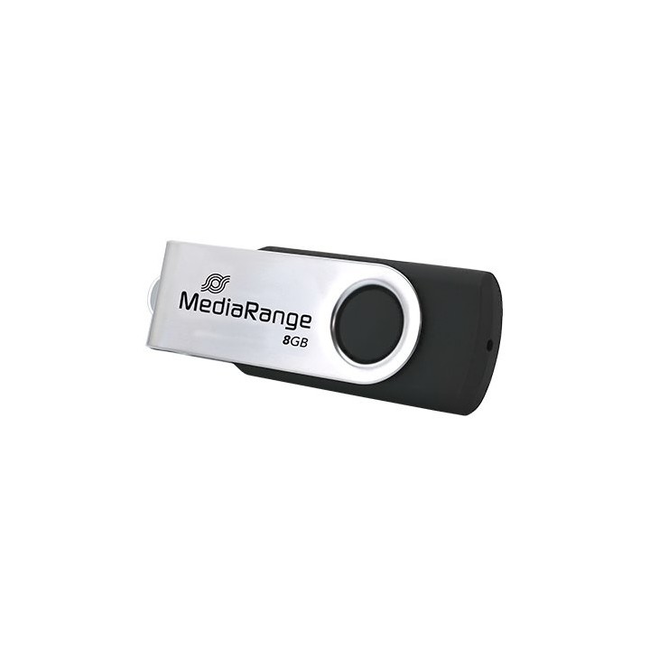 pendrive 8gb usb 2.0 mediarange silver black lectura 17mbs escritura 4mbs