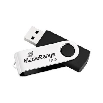 pendrive 16gb usb 2.0 mediarange silver black lectura 17mbs escritura 6mbs