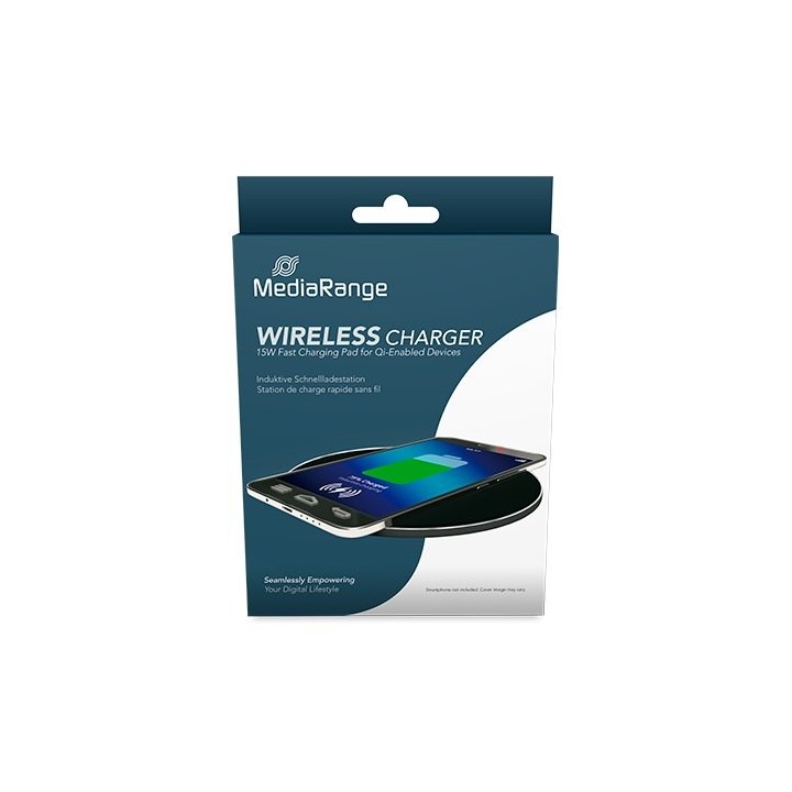 cargador inalambrico mediarange 15w cable usb c a usb a 90cm