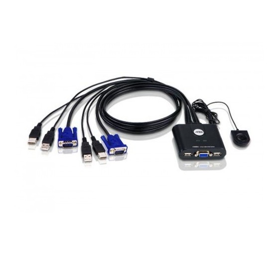 aten aten cs22u interruptor kvm negro