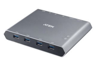 aten aten conmutador kvm 4k displayport usb c de 2 puertos con paso de corriente