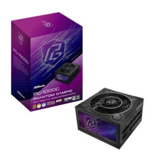 asrock fuente alimentacion asrock pg 1000g,psu,1000w,80 plus gold/a,135mm,modular,pci e 5.1  12+4pin